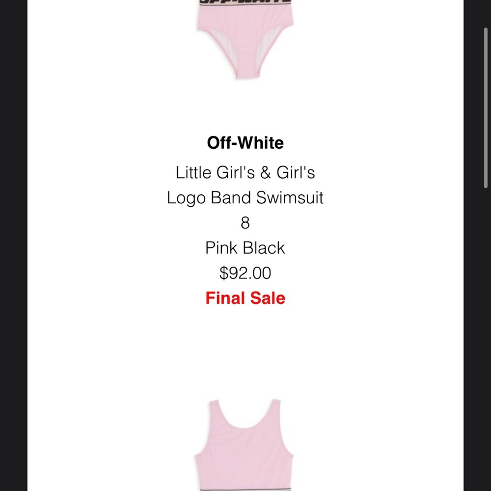 Off white swimsuits Girls 10 & 8